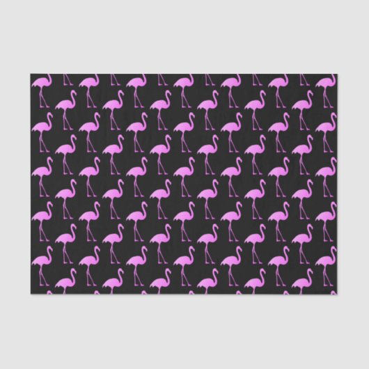 Tropisch zwart en roze flamingo patroon tissuepapier (Voorkant)