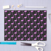 Tropisch zwart en roze flamingo patroon tissuepapier (Craft)