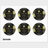 Tropisch zwart Gold-productlabel Hawaiian Flowers Ronde Sticker (Vel)