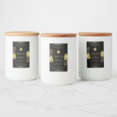 Tropisch zwart Gold-productlabel Hawaiian Flowers Voedselcontainer Etiket (Flessen)