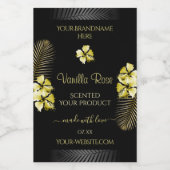 Tropisch zwart Gold-productlabel Hawaiian Flowers Voedselcontainer Etiket (Enkel label)