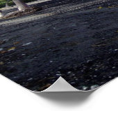 Tropisch zwart strand van Hawaii Poster (Hoek)