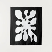 Tropisch zwart-wit Monstera Leaf Abstract Wandkleed (Voorkant)