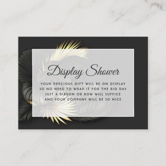 Tropisch zwart-wit Vrijgezellenfeest Informatiekaartje (Voorkant)