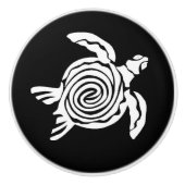 Tropisch zwart-wit Zee Keramische Knop (Voorkant)