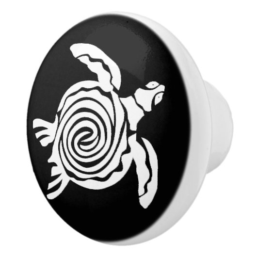 Tropisch zwart-wit Zee Keramische Knop (Rechts)