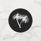 Tropisch zwart-witte palmbomen feestje confetti (Kleine voorkant)