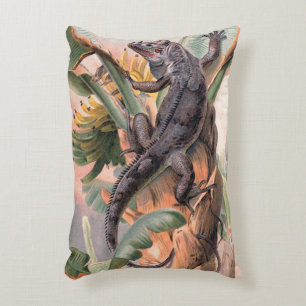 Tropisch zwarte Iguana,  wild reptieldier Accent Kussen