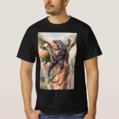 Tropisch zwarte Iguana,  wild reptieldier T-shirt (Voorkant)