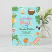 Tropisch zwembad afstudeerfeest kaart (Staand voorkant)