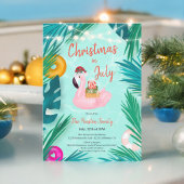 Tropisch zwembad feest floater kerst in juli kaart