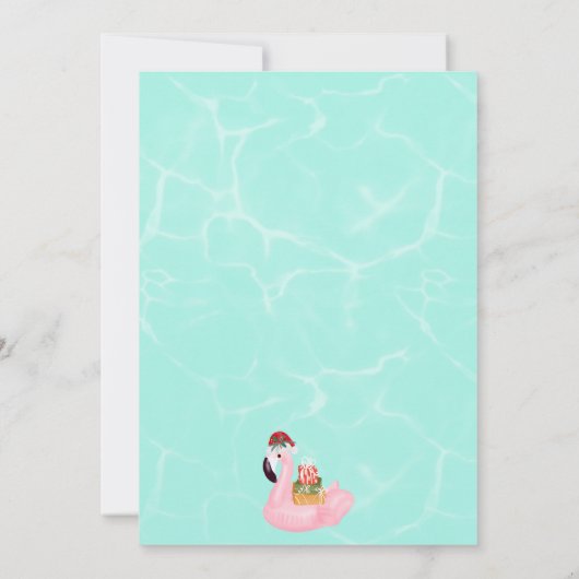 Tropisch zwembad feest floater kerst in juli kaart (Achterkant)