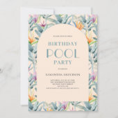Tropisch Zwembad Feest Verjaardag Kaart (Voorkant)