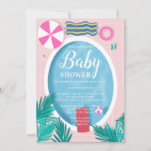 Tropisch zwembad, leuk baby shower zomer kaart (Voorkant)