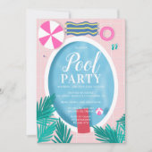 Tropisch zwembad, leuk poel feest kaart (Voorkant)