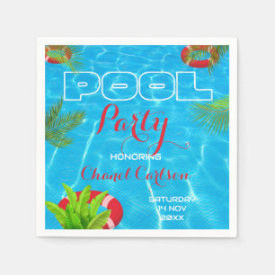 Tropisch zwembad Party Zomer verjaardag Servet
