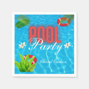 Tropisch zwembad Party Zomer verjaardag Servet