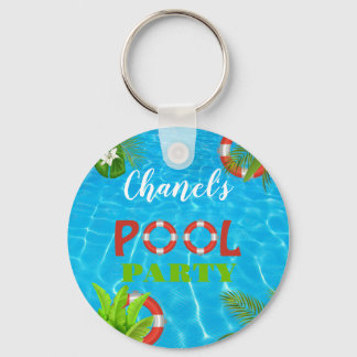 Tropisch zwembad Party | Zomer verjaardag Sleutelhanger