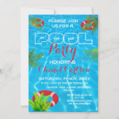 Tropisch zwembad Party | Zomer Verjaardag uitnodig Kaart (Voorkant)