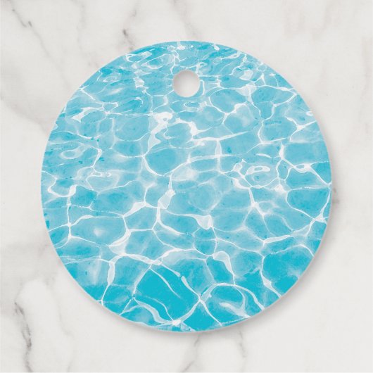 Tropisch Zwembad Party Zwembad Verjaardag Bedankjes Labels (Achterkant)