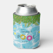 Tropisch Zwembad Party Zwembad Verjaardag Blikjeskoeler (Blikje Voorkant)