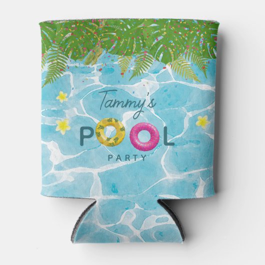 Tropisch Zwembad Party Zwembad Verjaardag Blikjeskoeler (Voorkant)