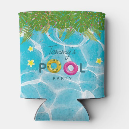 Tropisch Zwembad Party Zwembad Verjaardag Blikjeskoeler (Achterkant)
