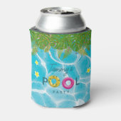 Tropisch Zwembad Party Zwembad Verjaardag Blikjeskoeler (Blikje Achterkant)