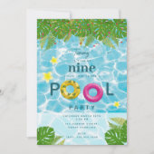 Tropisch Zwembad Party Zwembad Verjaardag Kaart (Voorkant)