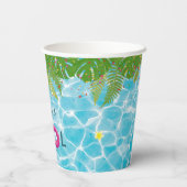 Tropisch Zwembad Party Zwembad Verjaardag Papieren Bekers (Achterkant)