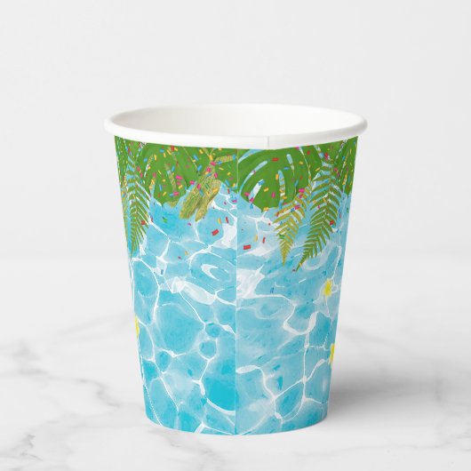 Tropisch Zwembad Party Zwembad Verjaardag Papieren Bekers (Rechts)