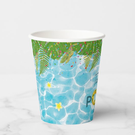 Tropisch Zwembad Party Zwembad Verjaardag Papieren Bekers (Voorkant)
