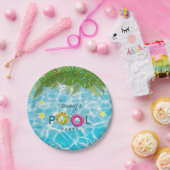 Tropisch Zwembad Party Zwembad Verjaardag Papieren Bordje (Feest)