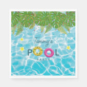 Tropisch Zwembad Party Zwembad Verjaardag Servet (Voorkant)