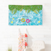 Tropisch Zwembad Party Zwembad Verjaardag Spandoek (Insitu)