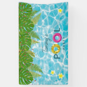 Tropisch Zwembad Party Zwembad Verjaardag Spandoek (Verticaal)