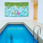 Tropisch Zwembad Party Zwembad Verjaardag Spandoek