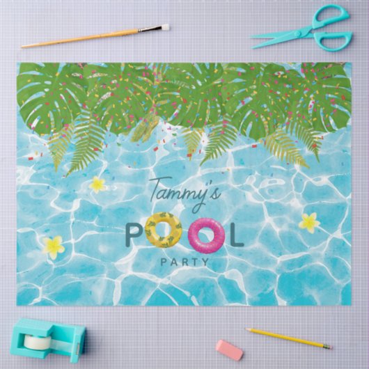 Tropisch Zwembad Party Zwembad Verjaardag Tissuepapier (Craft)