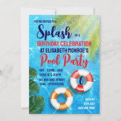 Tropisch zwembad, verjaardagsfeestje kaart (Voorkant)