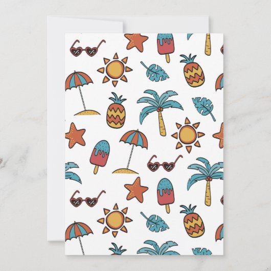 Tropisch zwembad, verjaardagsfeestje kaart (Achterkant)