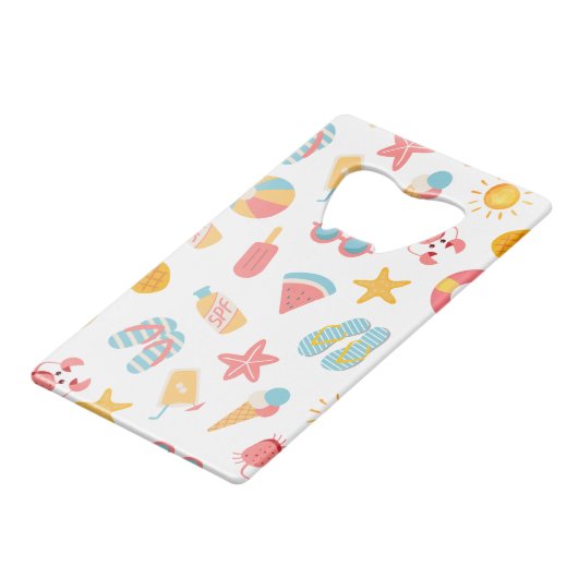 Tropisch Zwembadfeest Creditkaart Flessenopener (Achterkant Gekanteld)