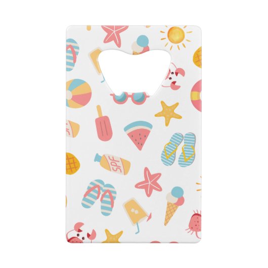 Tropisch Zwembadfeest Creditkaart Flessenopener (Achterkant)