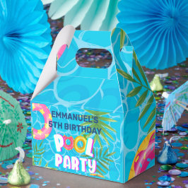 Tropisch zwembadfeest verjaardag bedankdoosjes