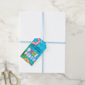 Tropisch zwembadfeest | Verjaardag Cadeaulabel (Met Touw)