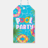 Tropisch zwembadfeest | Verjaardag Cadeaulabel (Achterkant)