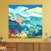 Tropisch zwemmen canvas afdruk (Insitu (Woonkamer))