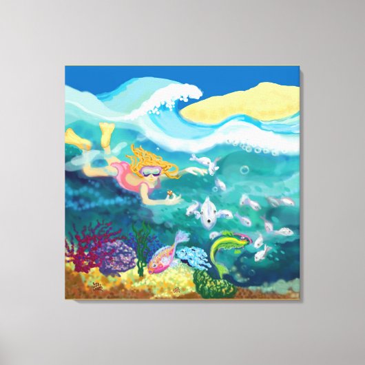 Tropisch zwemmen canvas afdruk (Voorkant)