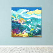 Tropisch zwemmen canvas afdruk (Insitu (Houten vloer))