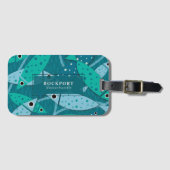 Tropisch zwemvissenpatroon Gepersonaliseerd Bagagelabel (Voorkant (horizontaal))