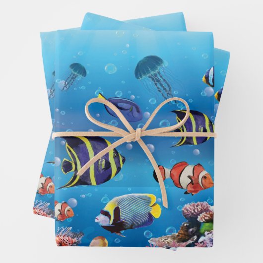 Tropisch zwemwater met zeebodem Papierblad Inpakpapier Vel (In situ)